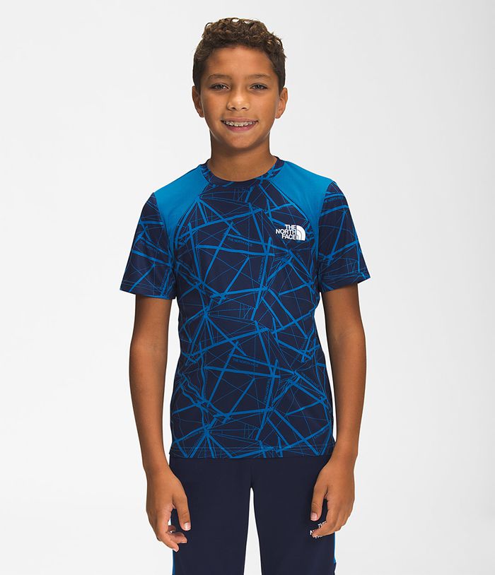 The North Face Τοπ Σκουρο Μπλε Παιδικα Printed Κοντομανικα Never Sτοπ Tee - Greece 2049OXQRS